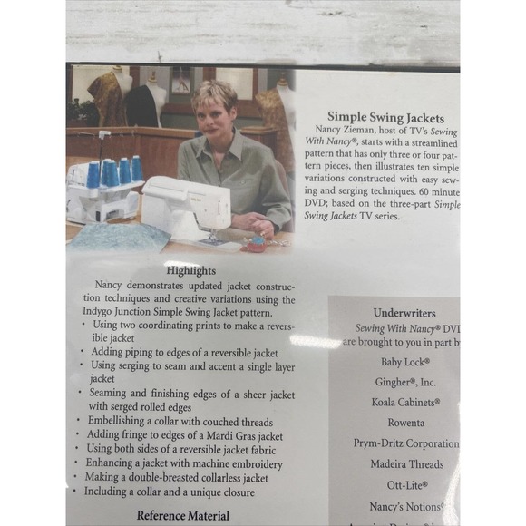 Sewing with Nancy Simple Swing Jackets DVD Nancy Zieman Sewing Instructional - Picture 7 of 12